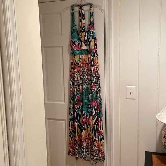 NWT Floral/tropical halter maxi dress. - Picture 3 of 7